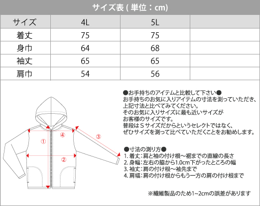 パーカー サイズ の 安い 測り 方