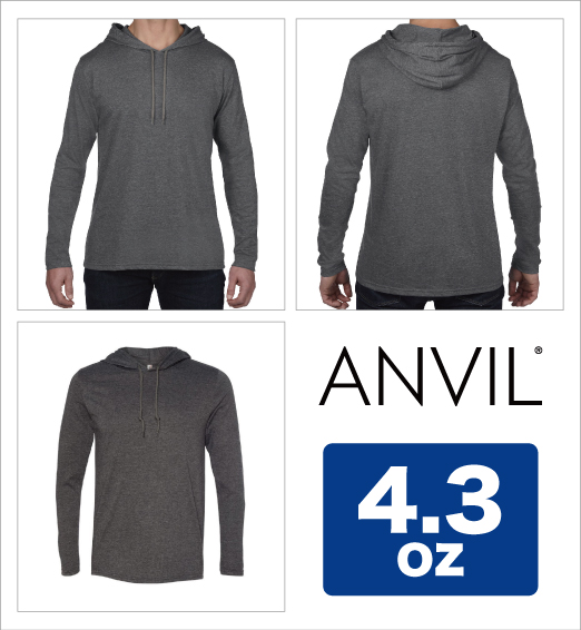 アンビルANVIL/4.3ozライトウェイトフード付長袖Tシャツ/メンズ 987